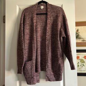 Oversized Knit Purple Cardigan